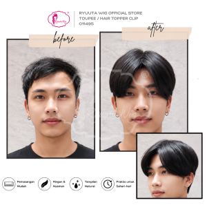 Ryuuta Wig Toupee Clip Hair Topper Penutup Botak Pendek 011495 - Penutup Botak Pendek Rambut Hitam Penutup Botak Pendek Penutup Botak Pendek Penutup Botak Pendek.