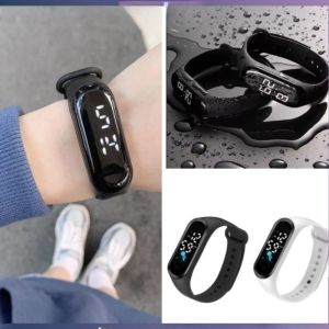 LED Waterproof Touch Screen Electronic Watch Mens and Womens Fashion Sports Bracelet Watch