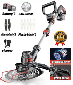 Cordless Lawn Mower，98000mAh Rechargeable Lithium Battery，Electric Mower，Multifunction Home Garden Trimmer Tool，Multi-functional weeding tool