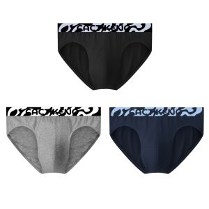 3IN1 Cacti Keno Cotton Briefs For Men Fashion Underwear for Men Breathable Underwear Men Undergarment Plus Size L-5XL
