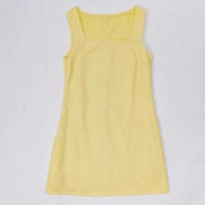 French Square Neck Sleeveless Linen Dress Womens 2026 Summer New Retro Solid ColorDress Cotton Linen Slim Ladies Dresses2026