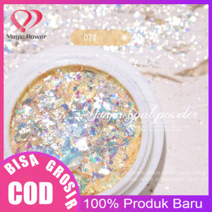 Manikur Glitter Aman Portabel Permukaan Mengkilap Warna-warni Edelweiss Nail Art