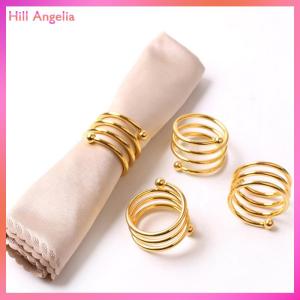 [Hill Angelia] 1PC Creative Metal Napkin Ring Button Ring Napkin Western Buckle Napkin Ring