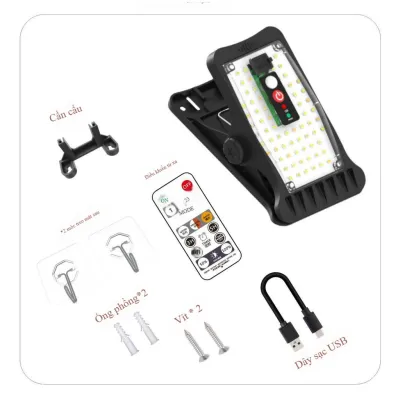 Đèn Kẹp Năng Lượng Mặt Trời LED Cảm Biến Chuyển Động Siêu Sáng Chống Nước IP65