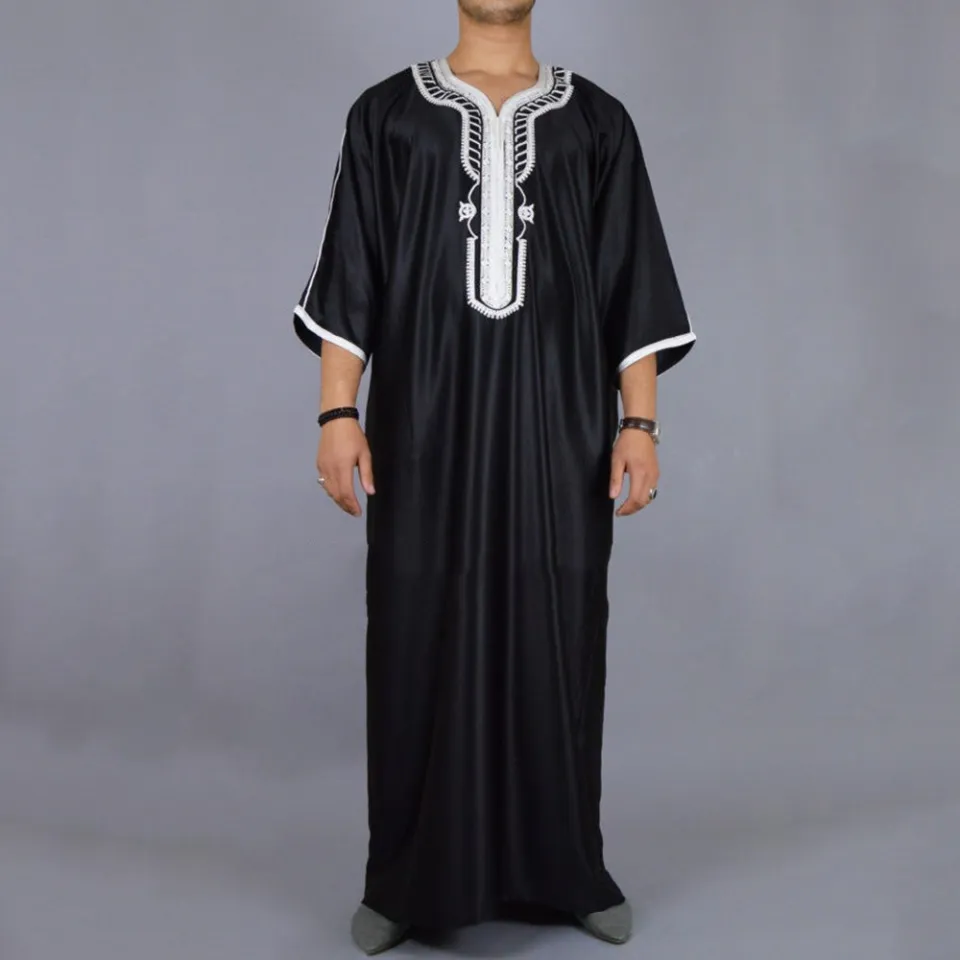 Mens White Long Sleeve Thobe Dress Plus Size XXXL Muslim Male Prayer  Clothing For Saudi Arab Moslim Jurk From Cailey, $42.62 | DHgate.Com