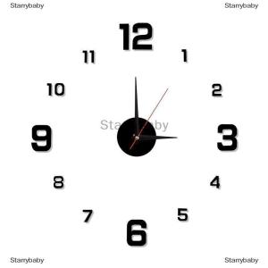 Star นาฬิกาแขวนผนังแบบทำมือสำหรับบ้านสำนักงานไร้กรอบนาฬิกาติดผนัง3D ทันสมัยสติกเกอร์กระจกนาฬิกาแขวนผนังดีไซน์ห้องโรงแรมของตกแต่งโรงเรียน