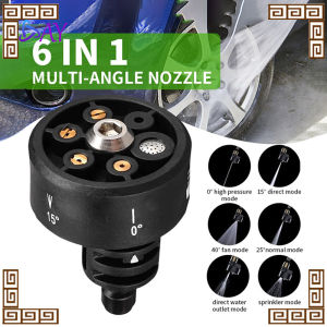 6 In 1 Adjustable Nozzle For 1/4inch，High Pressure Cordless，Washer Cleaner Water ，Parts Hose Nozzle，Aksesori Pencuci Mobil