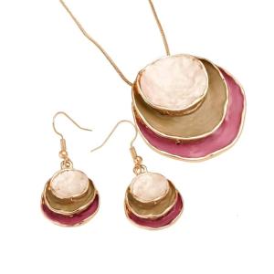 Vintage Delicate Flower Necklace and Earrings Set Everyday Wear Alloy Texture Suitable for Fashionable Occasions