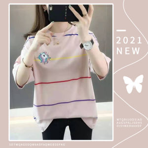 QXshop เสื้อยืดลายทางลายน่ารัก สีพาสเทล สายหวานต้องชอบ คุณภาพเกินราคา ซื้อเลย อย่ารอช้า