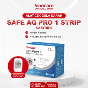 Sinocare Paket Alat Cek Gula Darah Safe AQ Pro I BGM 500 Memori Instan HCT 10-70% Ibu Hamil Anak