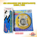 428 HARDEN STEEL SPROCKET SET RS150/RSX GOLD HEAVY-DUTY 428 CHAIN SPROCKET SET RS150 HONDA RSX. 