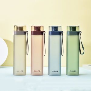 Fashion Square Frosted Plastic Water Bottle Portable Leakproof Transparent Gym Bottle Outdoor Sport Direct Drinking Cup BPA Free2026