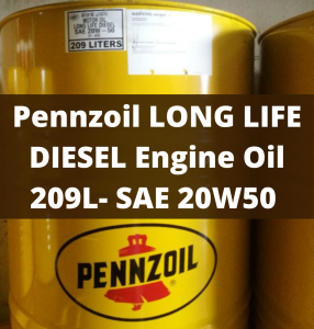Pennzoil LONG LIFE DIESEL Engine Oil [Drum Size 209L- SAE 20W50API CF-4/SG (20w 50)