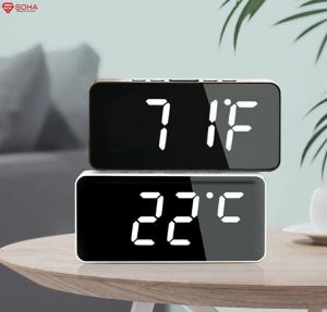 JD-13 SOHA Jam Digital Alarm Weker Clock Dengan Sensor Suara Bisa Atur Cahaya Dukung Baterai 18650