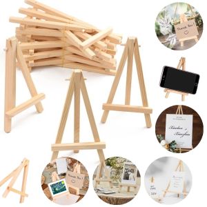 10 Pcs 5 Inch Mini Wood Display Easel Artist Easel Triangle Cards Stand Small Tabletop Painting Wood Easel Holder Stand Mini Tripod Easel Stand Portable Crafts Easels for Kids Part