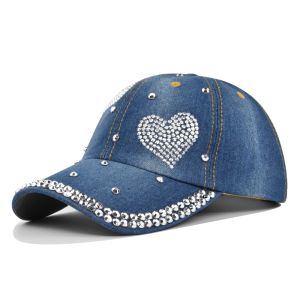 Topi Denim Tulisan Honey / Karakter STAR / LOVE bling bling Cap baseball cewek