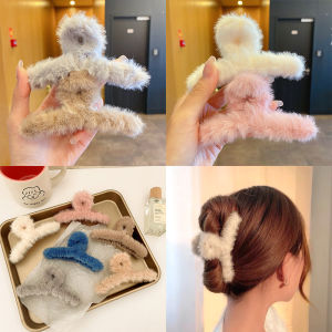 Zy Fashion Plush Hair Clip for Women Korean Style Elegant Hair Claw Fashion Girl Shark Clip