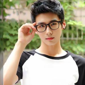 Wig male short hair airplane head handsome full head cover back bangs