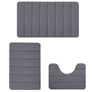 FORESTRY 3pcs/Set Absorbent Bath Mat Set Soft Non Slip Bathroom Rug Comfortable Non-slip Bathroom Rugs Set Bathroom