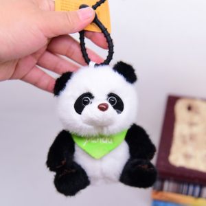 XIAHAND Soft Panda Keychain Cute Cartoon Car Key Ring Delicate PP Cotton Plush Doll Pendant Student
