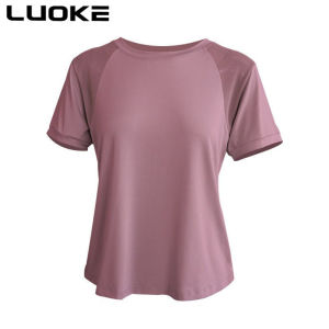 Luoke 运动裤 yoga t-shirt for women Quick Drying Clothes Thin 2 in 1 Shorts Gym Sports Running Clothes Loose 2PCS