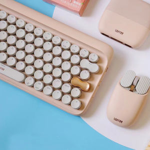 LOFREE Maus 2.4G Wireless Mouse Portable Bluetooth Mouse5 Adjustable DPI LevelsCompatible with Windows and Ma c Milk Tea Color