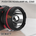 Push On Senter Kepala HL-2260 LED 50 Watt Super Bright - Cahaya Putih Dan Kuning. 