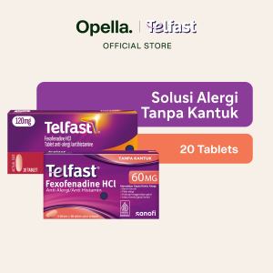 Telfast 120mg 1 Blister Isi 10 Tablet + Telfast 60mg 1 Blister Isi 10 Tablet - Obat Alergi