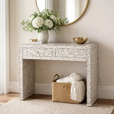Celson By Sonamm Singh ( SG Seller ) Audrey Mother of Pearl Inlay Console Table