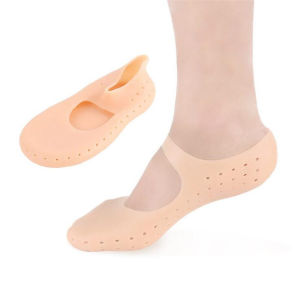 1 Pair Gel Sock with Hole Silicone Foot Care Tool Feet Protector for Pain Relief Crack Prevention Moisturizing Dead Skin Removal