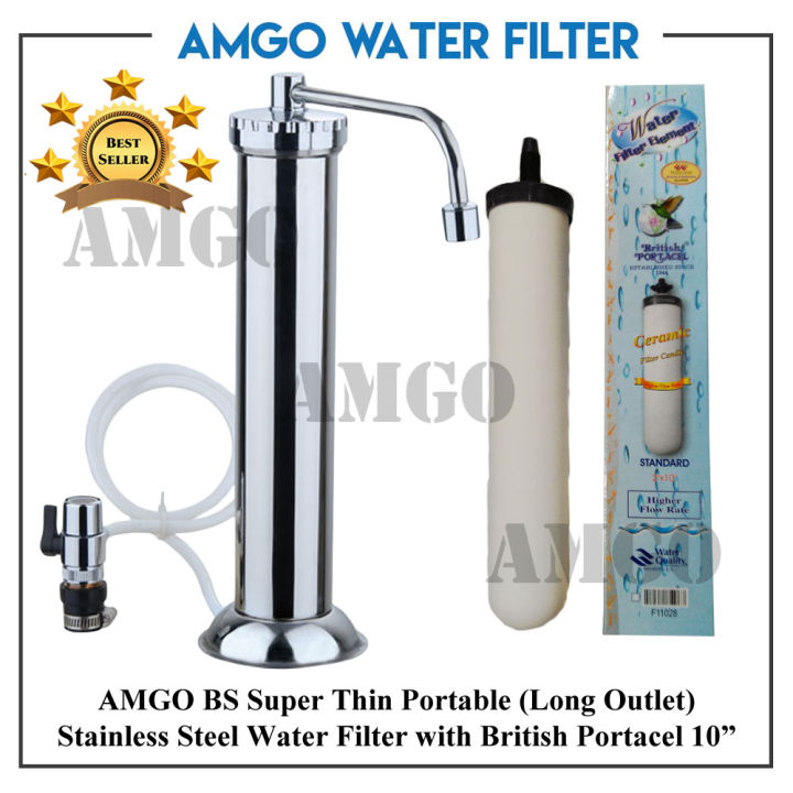AMGO BS thin Stainless Steel Water Filter Super Thin Ceramic Water