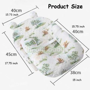 Baby Pillow Anti-Spit Up 2-in-1 Set 15° Incline Nursing Support Tummy Time Training Wedge Pillows 0-12M