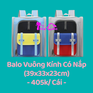 Balo Vuông Kính Có Nắp Cho Thú Cưng