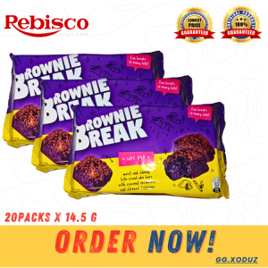 REBISCO Brownie Break Ube Bar (20pcs x 14.5g) Snack Sweet