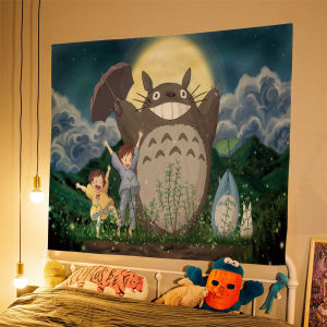 Hayao Miyazaki อะนิเมะ Totoro พรมแขวนผนังโพลีเอสเตอร์ผ้าห่มพรมตกแต่งบ้านสิ่งทอที่บ้าน