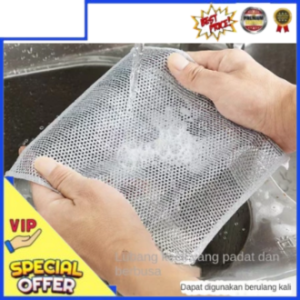 Kain Lap Kawat Perak Cuci Piring Panci Wajan Pembersih Alat Dapur Serbaguna Lap Kawat Baja Halus