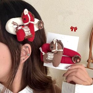 YONDO Hair Wear Horse Hair Clip Funny Duckbill Clip New Year Hair Clip Creative Headdress Large Barrettes New Year