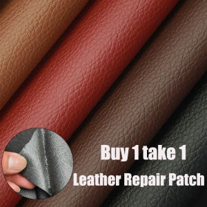 【Buy 1 take 1】50*138cm Leather Repair Patch Stick Kit DIY Self Adhesive Waterproof Eco leathers Tape Dining Set Chair Seat Cover Sticker Cloth For Couches Sofa Hole Repairing Furniture Car Seats Cushion Handbag PU Fabric Patches Bags Fix Tear Adhesion