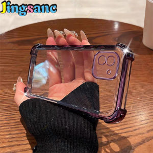 Jingsanc Simple Clear Phone Casing Suitable For Samsung Galaxy A03 Case Four Corner Protection Anti Fall Shockproof Electroplating Back Cover A59-1