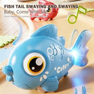 Q-1151 STORE Magic Swinging Electric Simulation Fish Toy Look Up with Sound and Light Baby Crawling Toy Creative Early Education Light-up Toy for Infant