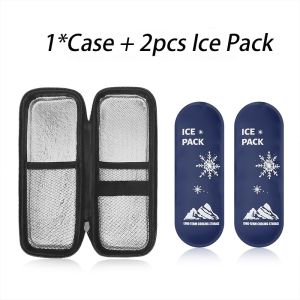 1Set Insulin Cooler Travel Case with 2 Ice Packs EVA Portable Double layer Cooler Bag for Diabetics