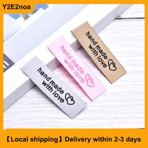 【Local shipping】 50Pcs Handmade Fabric Labels Embroidery Printed Tags DIY Sewing Accessories