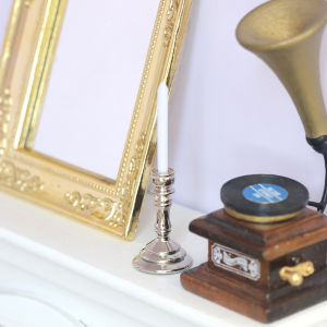 QUANSEN 1Pair 1:12 Dollhouse Miniature Candle Holder Candlestick Candelabra Model Home Decor Toy Doll House Accessories