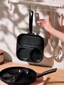 CQW.NO1 Multifunctional Non Stick Egg Steak Frying Pan Omelette Aluminum Alloy 3 section