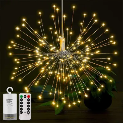 Lampu Hias Gantung Model Kembang Api 120 LED dengan Remot Kontrol