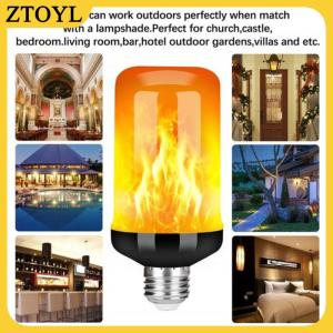 ZTOYL 1Pc LED ngọn lửa hiệu ứng lửa ánh sáng bóng đèn E27 mô phỏng thiên nhiên nhấp nháy đèn trang trí nội thất