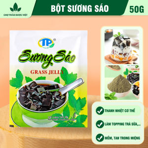 Bột sương sáo đen 50g bột thạch đen nguyên chất không đắng thơm ngon dùng pha trà nấu chè