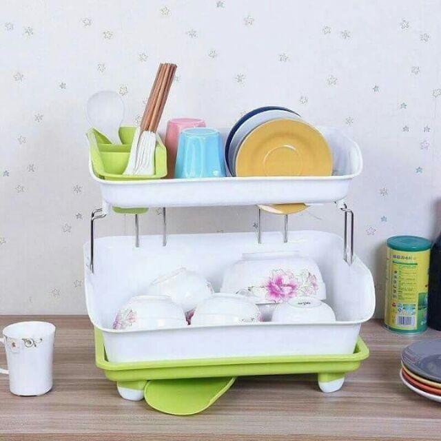 [GIÁ HỦY DIỆT] Kệ úp chén đĩa 2 tầng với ngăn chứa rộng rãi, giúp để ...