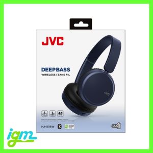 JVC Wireless Bluetooth On-ear Headphones with Powerful Deep Bass Sound HA-S36W