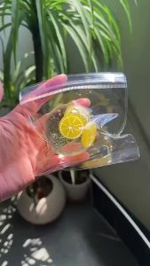 Strawberry Orange Coconut Oil Squishy Ball - Clear Jelly Kneading Toy for Stress Relief